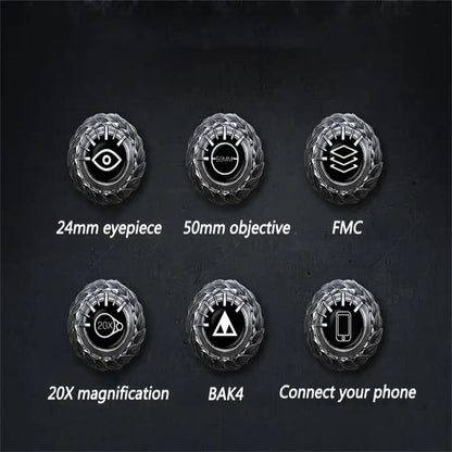 Military HD Binoculars – Long Range BAK4 Prism (20x50)