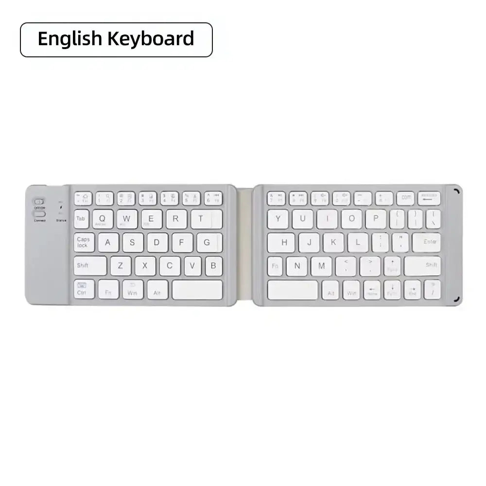 Mini Foldable Bluetooth Keyboard with Touchpad, Rechargeable Wireless Ultra-Slim Pocket Keyboard for Tablet & Laptop