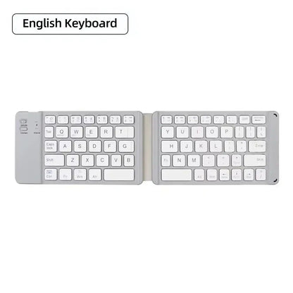 Mini Foldable Bluetooth Keyboard with Touchpad, Rechargeable Wireless Ultra-Slim Pocket Keyboard for Tablet & Laptop