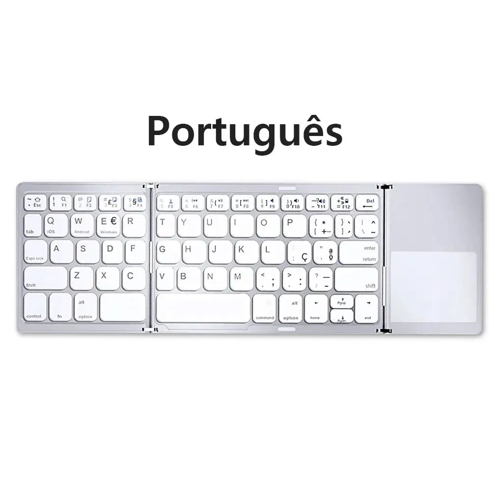 Mini Foldable Bluetooth Keyboard with Touchpad, Rechargeable Wireless Ultra-Slim Pocket Keyboard for Tablet & Laptop