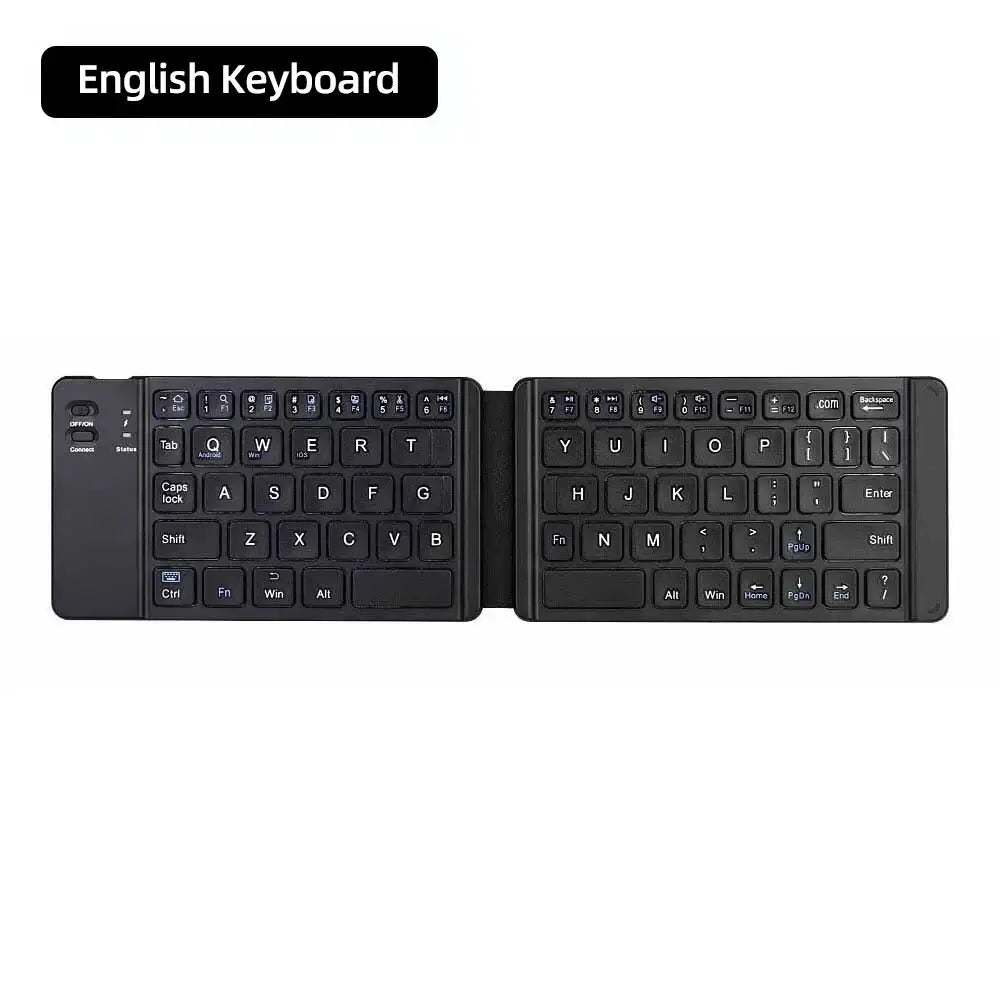 Mini Foldable Bluetooth Keyboard with Touchpad, Rechargeable Wireless Ultra-Slim Pocket Keyboard for Tablet & Laptop