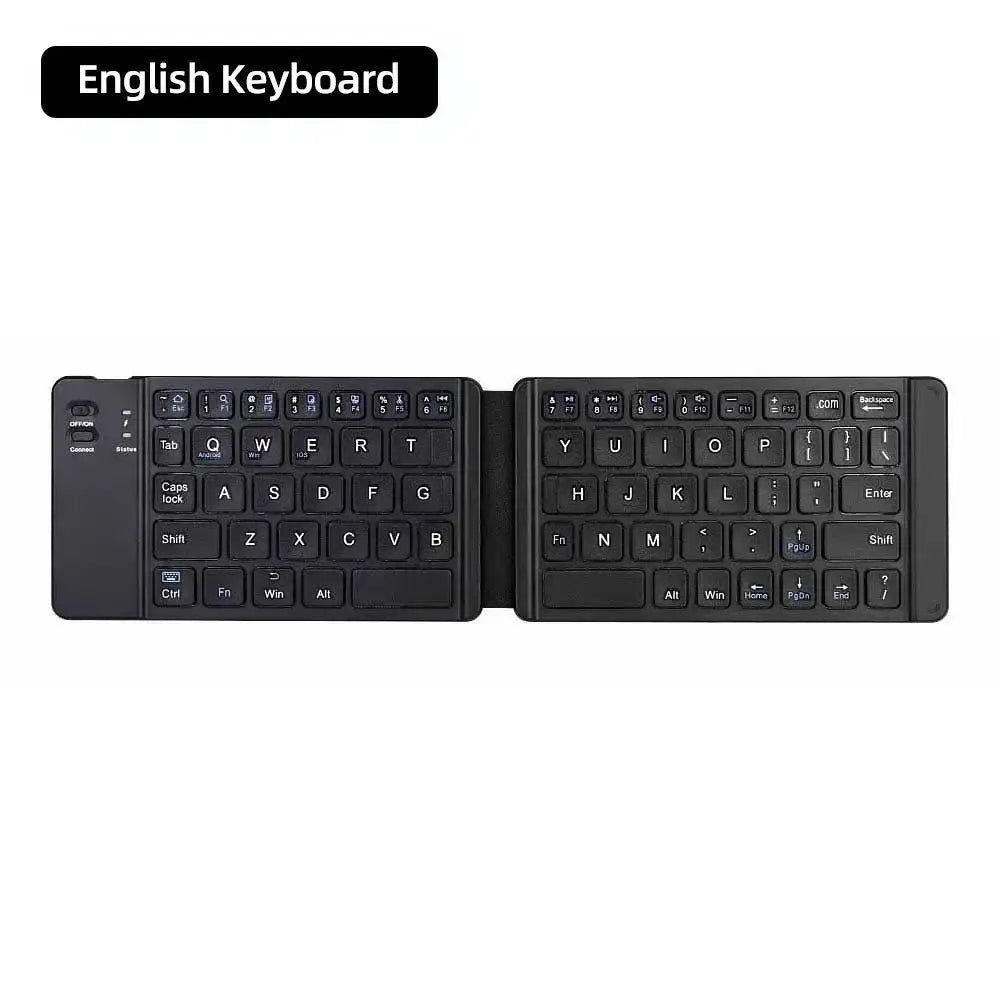 Mini Foldable Bluetooth Keyboard with Touchpad, Rechargeable Wireless Ultra-Slim Pocket Keyboard for Tablet & Laptop