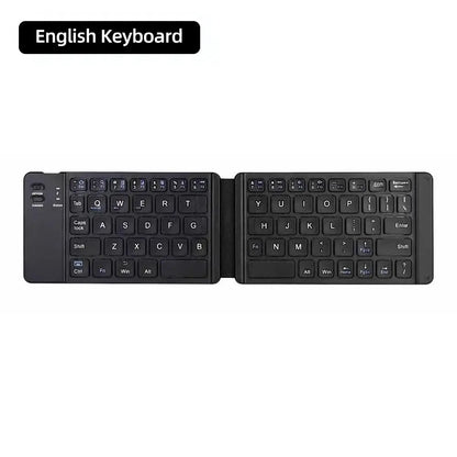 Mini Foldable Bluetooth Keyboard with Touchpad, Rechargeable Wireless Ultra-Slim Pocket Keyboard for Tablet & Laptop