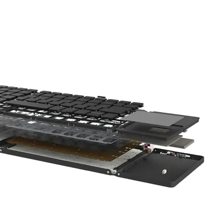 Mini Foldable Bluetooth Keyboard with Touchpad, Rechargeable Wireless Ultra-Slim Pocket Keyboard for Tablet & Laptop