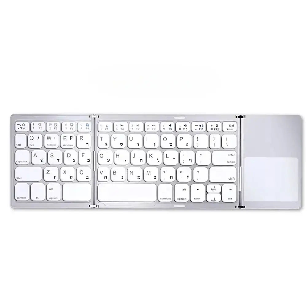 Mini Foldable Bluetooth Keyboard with Touchpad, Rechargeable Wireless Ultra-Slim Pocket Keyboard for Tablet & Laptop
