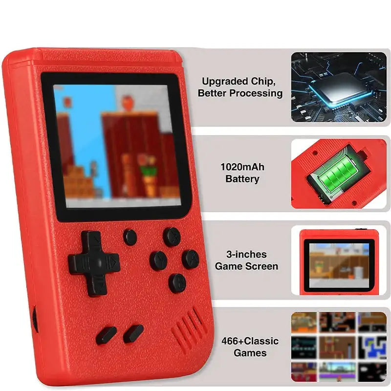 Mini Handheld Game Console – 400 Built-in Games (various types available)