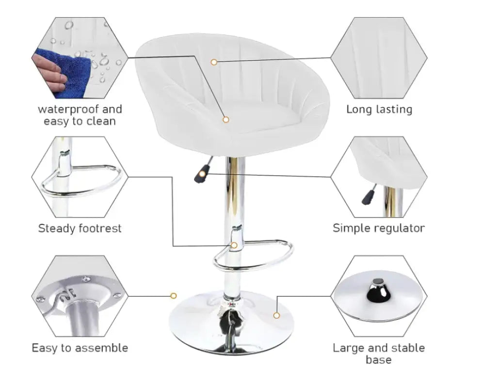 Bar Stool Chair with Back Support Set Of 4 PCs Promo +  Snap Deal.