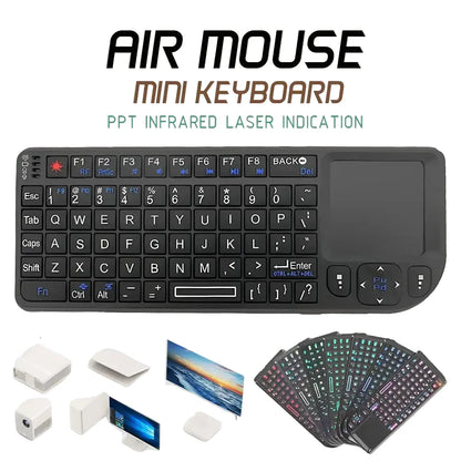 Mini Wireless Keyboard with Backlit Touchpad & Air Mouse