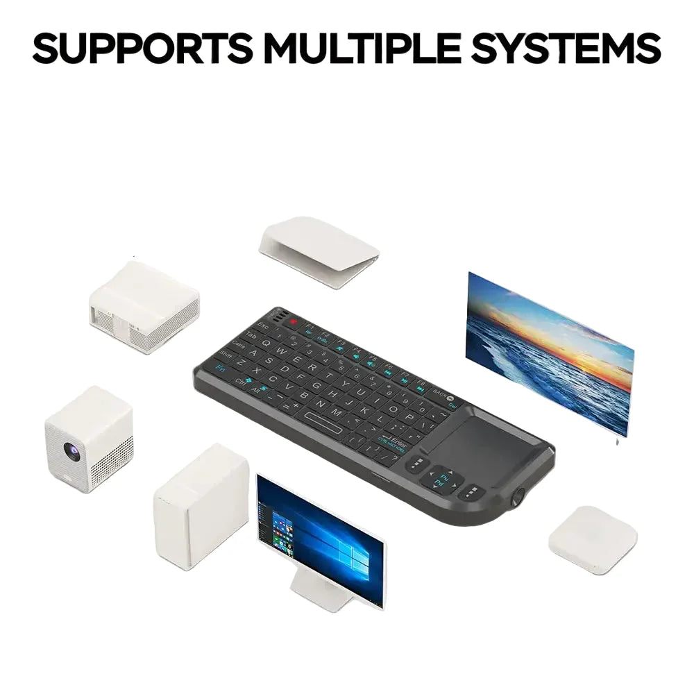 Mini Wireless Keyboard with Backlit Touchpad & Air Mouse