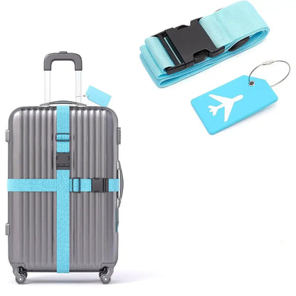 Multi-Colour Luggage Strap Set with Tag (8 colours available)