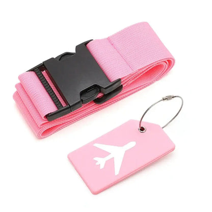 Multi-Colour Luggage Strap Set with Tag (8 colours available)