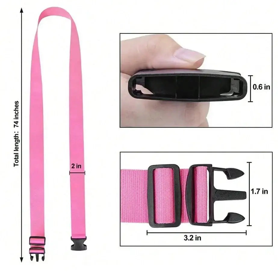 Multi-Colour Luggage Strap Set with Tag (8 colours available)