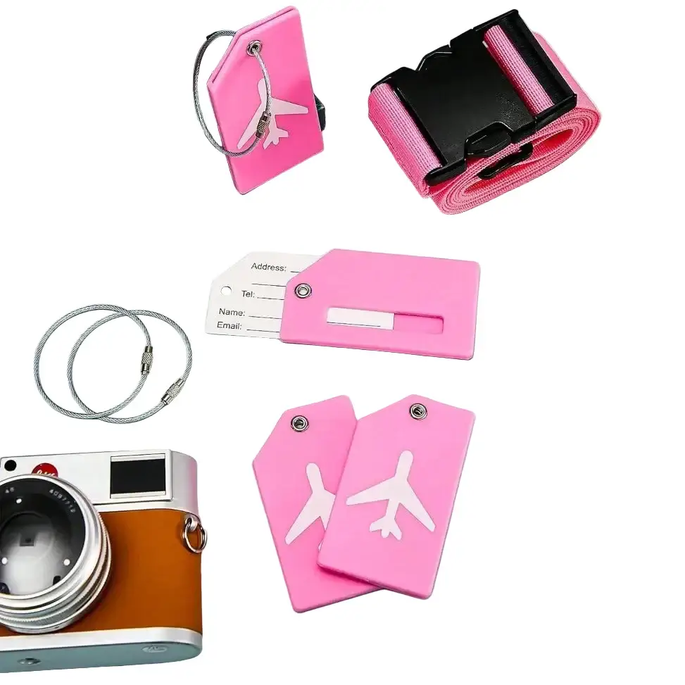 Multi-Colour Luggage Strap Set with Tag (8 colours available)