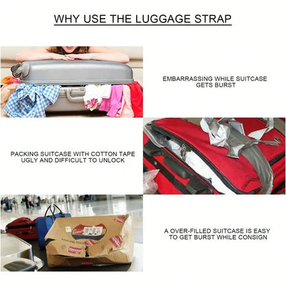 Multi-Colour Luggage Strap Set with Tag (8 colours available)