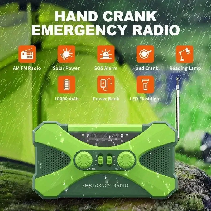 Multifunctional 10000mAh Solar Crank Radio (2 colours available)