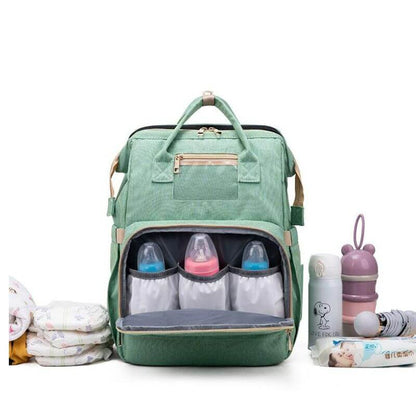 New Nappy Diaper Bag & Travel Crib-Light Green