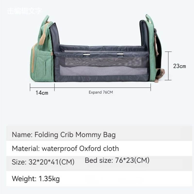 New Nappy Diaper Bag & Travel Crib-Grey