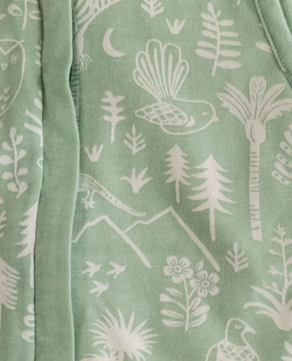 Woolbabe 3-Seasons Front Zip Sleeping Bag - MOSS WILDERNESS - Babyonline