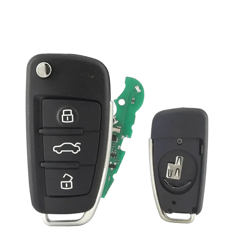3-Button Flip Remote Key 434MHz ID48 HU66 for Audi A3 & TT (2006–2013)