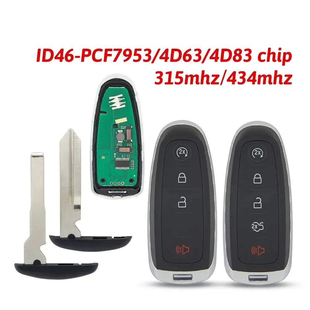 Smart Remote Key 315/434MHz ID46 PCF7953 4D63/4D83 Chip for Ford Edge, Explorer, Escape & Focus