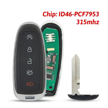 Smart Remote Key 315/434MHz ID46 PCF7953 4D63/4D83 Chip for Ford Edge, Explorer, Escape & Focus