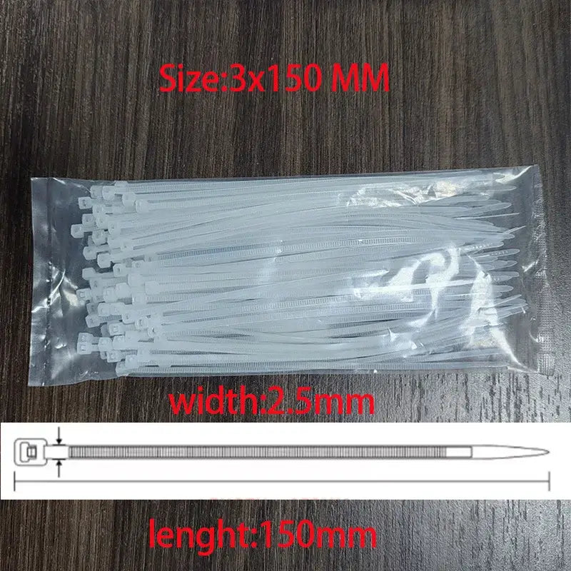 Nylon Cable Ties 3x100, 3x150, 4x200 & 5x250mm Self-Locking