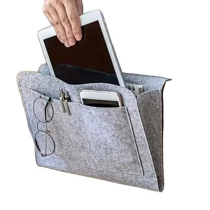 Felt Bedside Storage Bag with Hanging Pockets