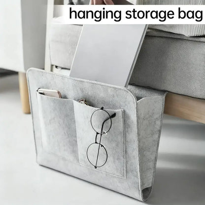 Felt Bedside Storage Bag with Hanging Pockets
