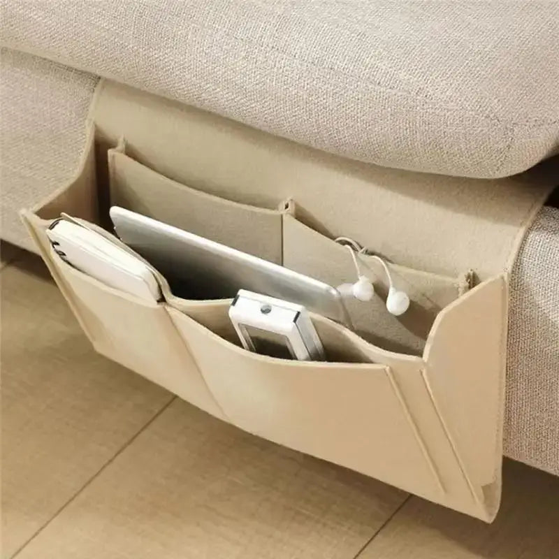 Felt Bedside Storage Bag with Hanging Pockets
