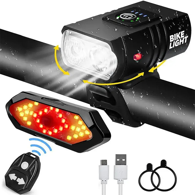 USB Rechargeable 40-LED Bicycle Tail Light with Remote Turn Signals