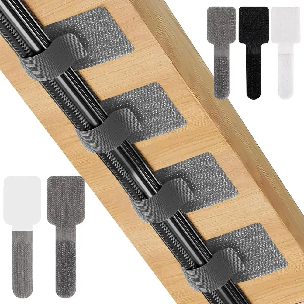 Reusable Cable Ties with Self-Adhesive Power Cord Holder