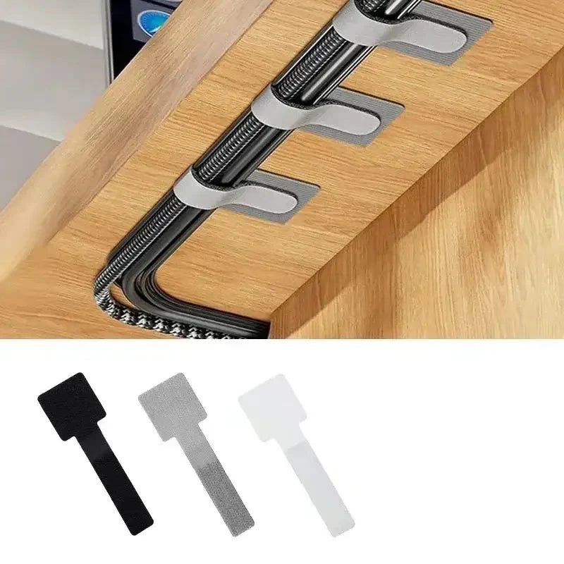 Reusable Cable Ties with Self-Adhesive Power Cord Holder