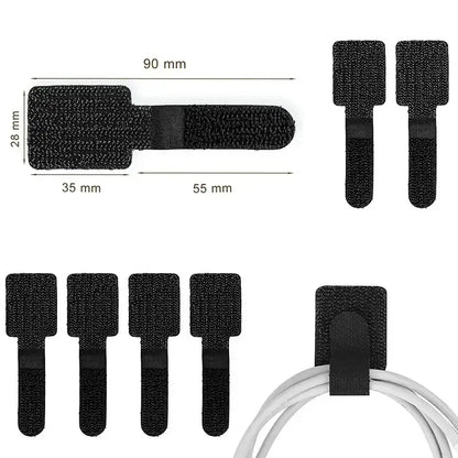 Reusable Cable Ties with Self-Adhesive Power Cord Holder