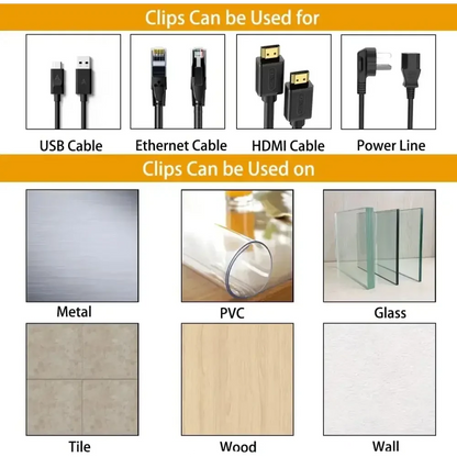 Reusable Cable Ties with Self-Adhesive Power Cord Holder