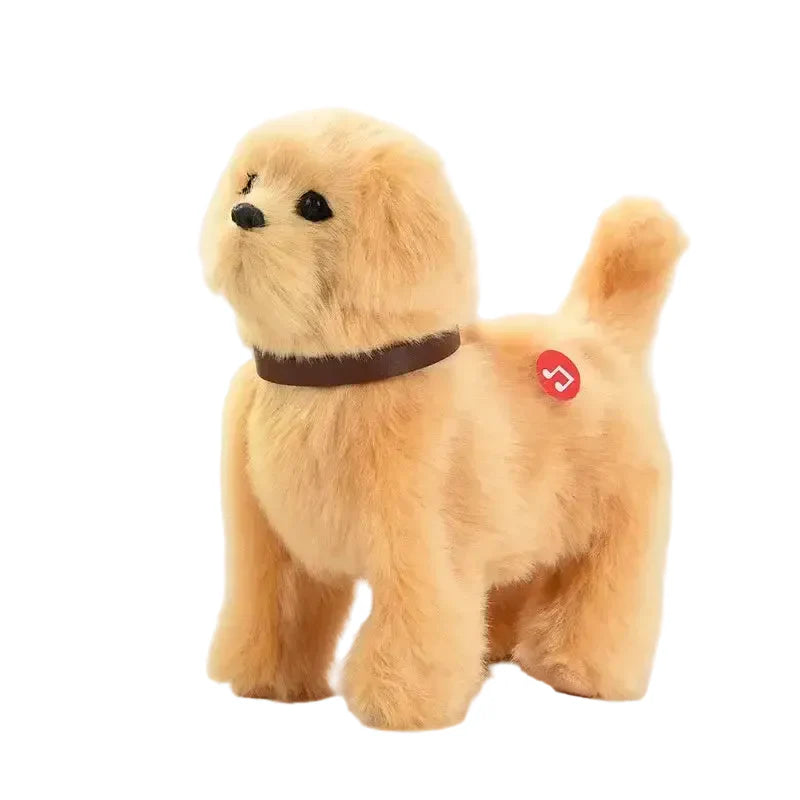 Simulation Electric Plush Dog Toy with Voice Control, Music & Walking Features
