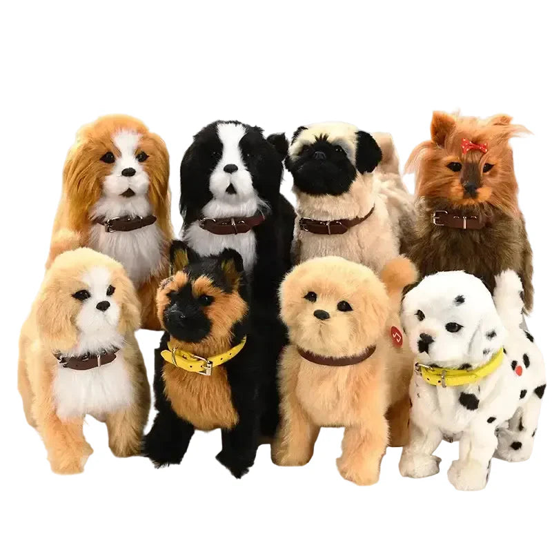 Simulation Electric Plush Dog Toy with Voice Control, Music & Walking Features