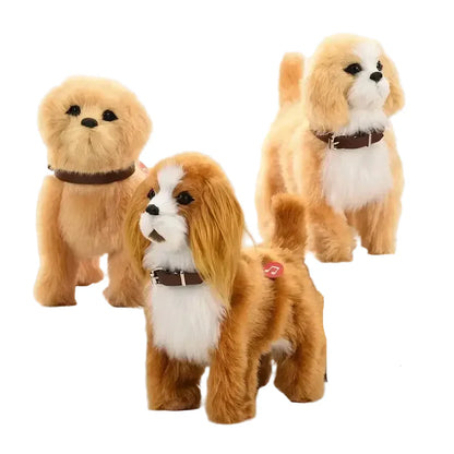 Simulation Electric Plush Dog Toy with Voice Control, Music & Walking Features