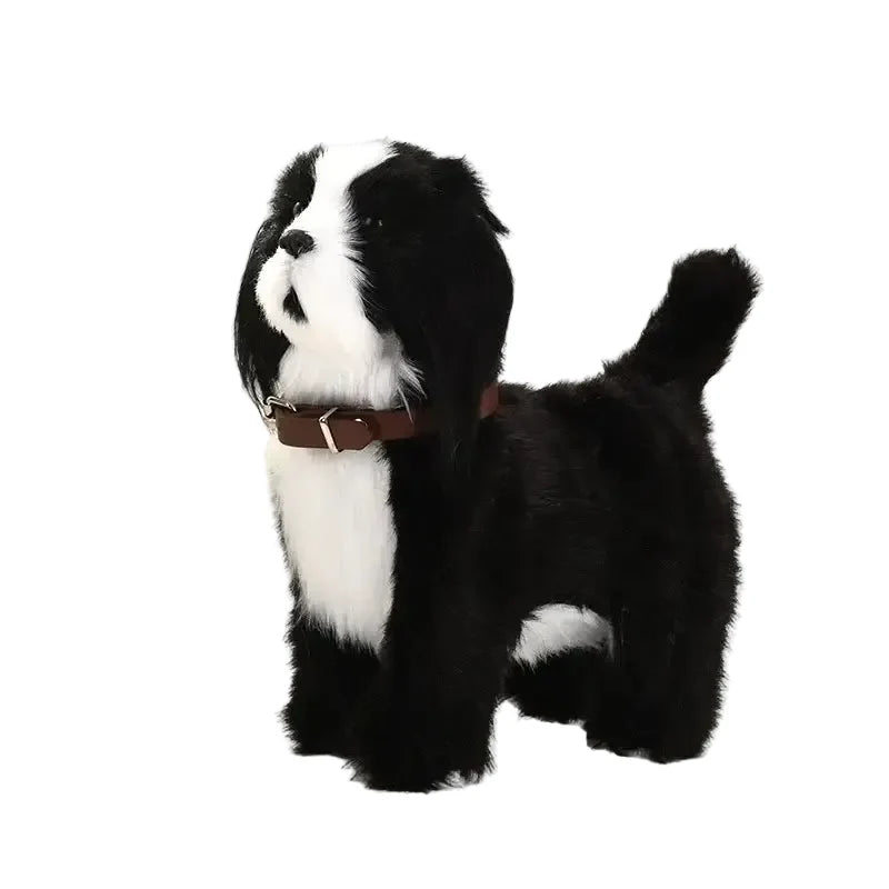 Simulation Electric Plush Dog Toy with Voice Control, Music & Walking Features
