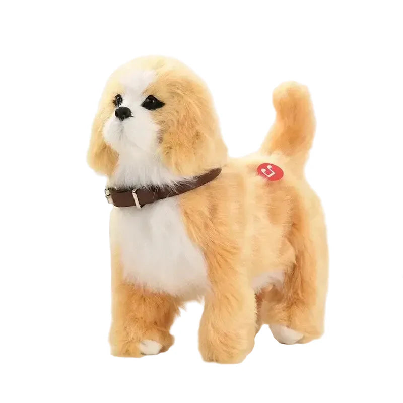 Simulation Electric Plush Dog Toy with Voice Control, Music & Walking Features