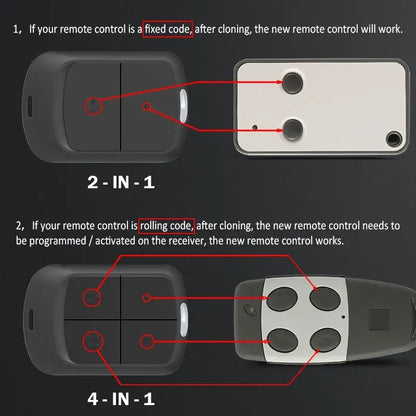 280–868MHz Multifrequency Garage Door Remote Control Duplicator, Auto-Scan
