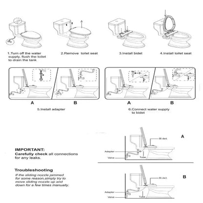 Non-Electric Dual Nozzle Toilet Seat Attachment (different types available)