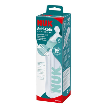 Packaging of the nuk anti colic baby bottle.