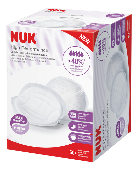 NUK High Performance Breast Pads – Maximum Absorbency & Comfort - 60 Pack