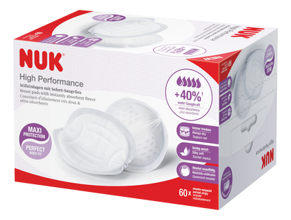 NUK High Performance Breast Pads – Maximum Absorbency & Comfort - 60 Pack