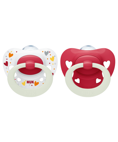 NUK Signature Night Silicone Soother - Orthodontic & Luminous | 2-Pack
