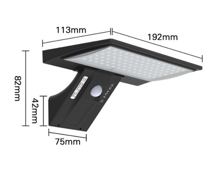 90LED Solar Powered Exterior Wall Security Light Warm White