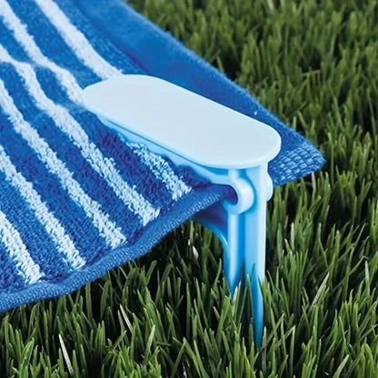 Outdoor Beach & Picnic Mat Towel Holder – Windproof Camping Tool (4pcs)