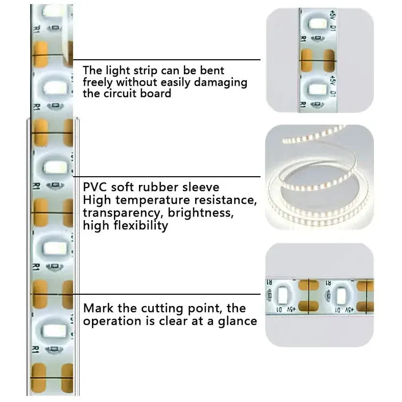 5M Outdoor Solar LED Waterproof Strip Light