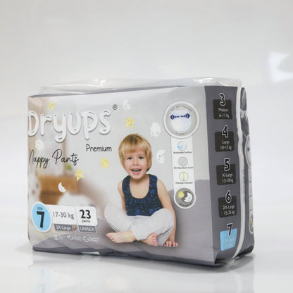 Dryups Premium Nappy Pants Unisex Size 7 3X-Large (17-30kg) 4-7 Years