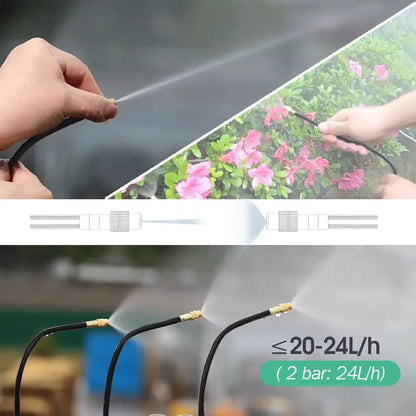 PE Hose with Adjustable Misting Sprayer & Pump Kit for Garden (different sizes available)